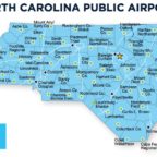 Map of public airports in North Carolina